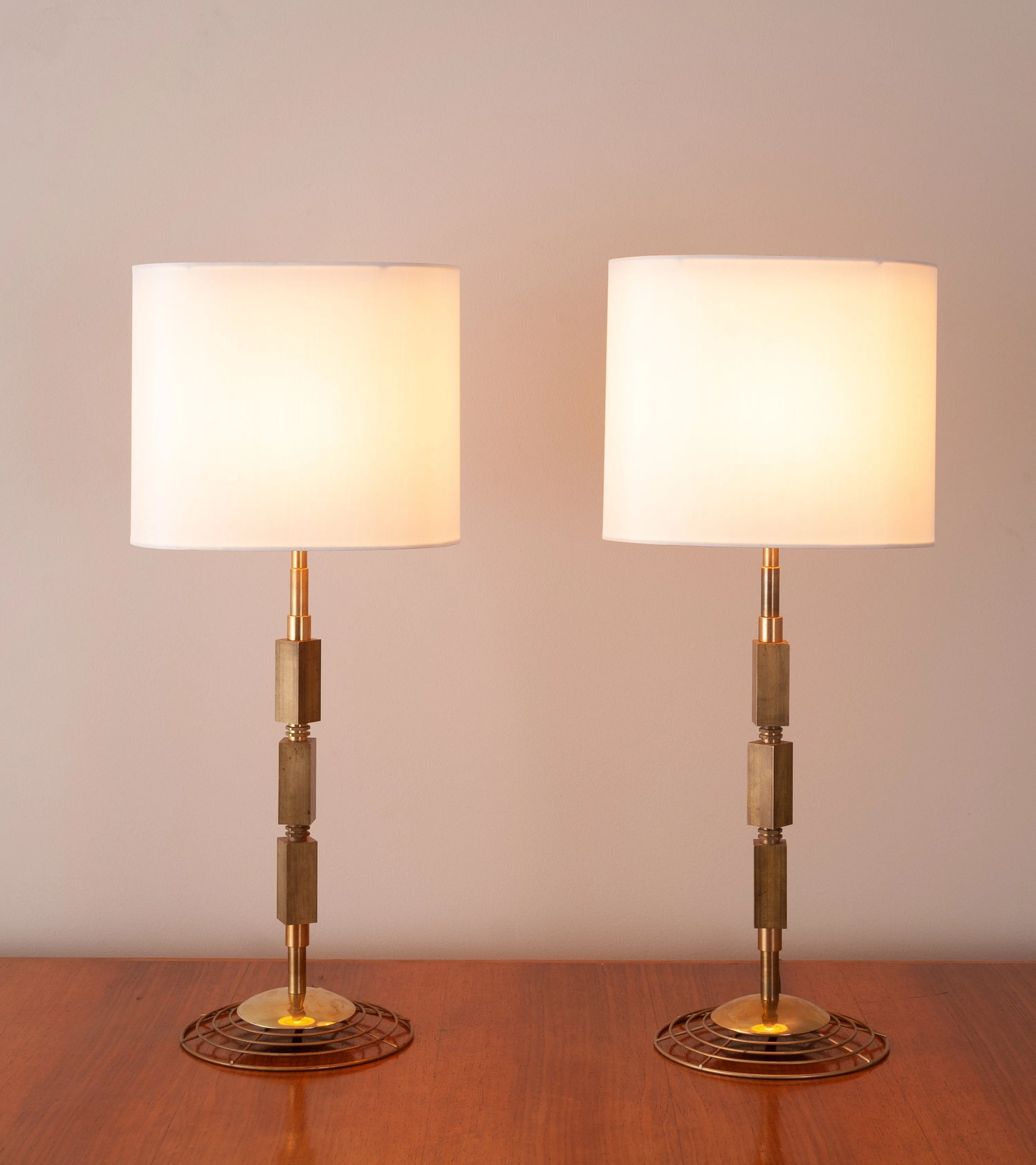 Pair of Industrial Table Lamps by Gianni Vallino