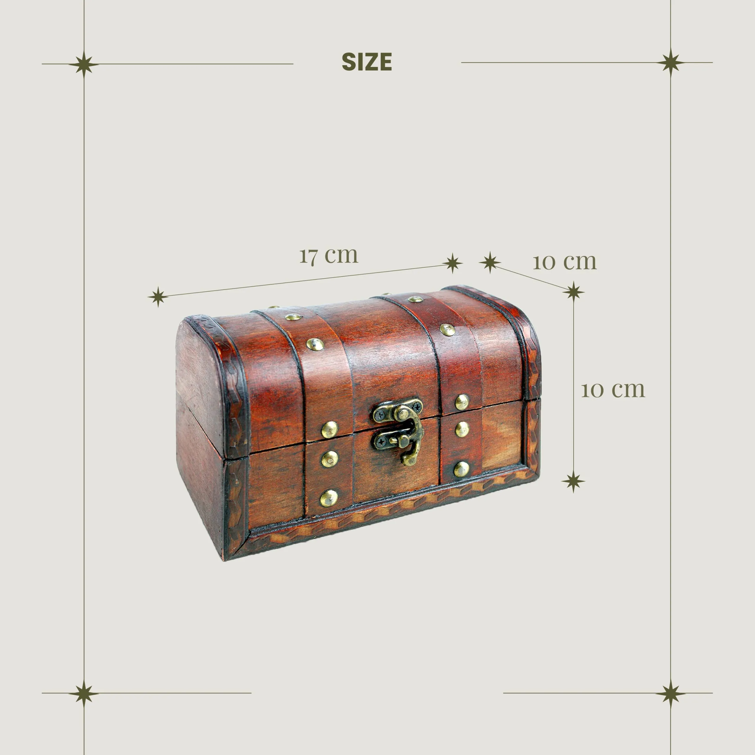 Pirate Treasure Chest Storage Box Durable Wood Metal Consction