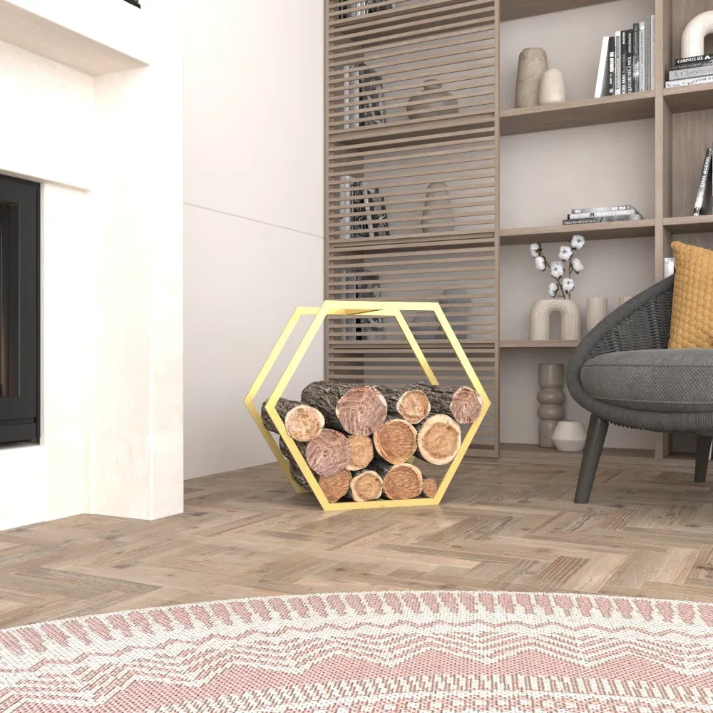 Portable Hexagonal Shaped Firewood Rack