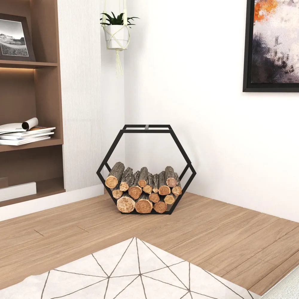 Portable Hexagonal Shaped Firewood Rack