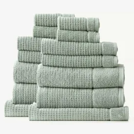 Renee Taylor Cambridge Textured 14 Piece Eucalyptus Towel Pack