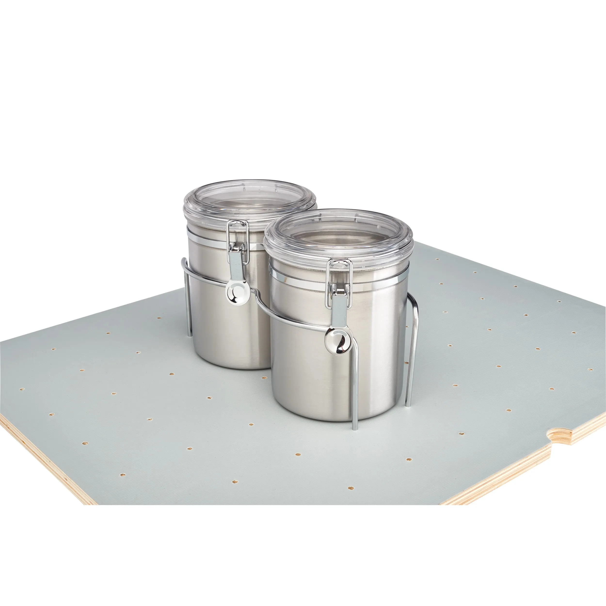 Rev-A-Shelf / 5DCH-2-1-CR / Drop-In Chrome Canisters for Rev-A-Shelf® 4DPS Peg Boards