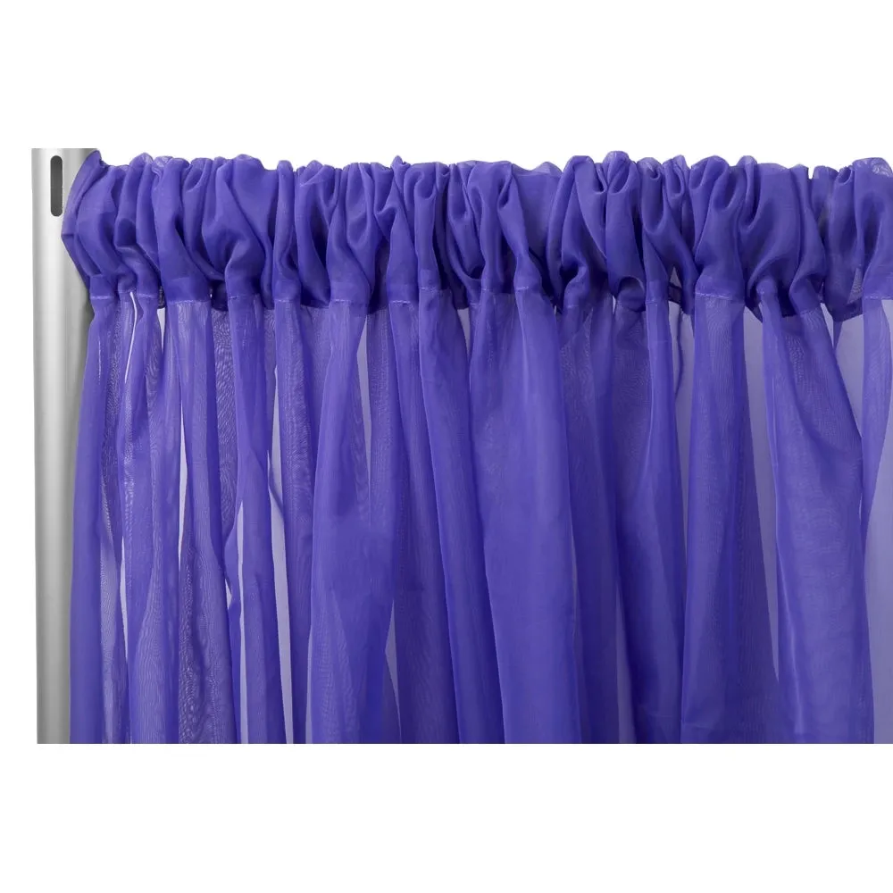 Sheer Voile Flame Retardant (FR) 12ft H x 118" W Drape/Backdrop Curtain Panel - Purple