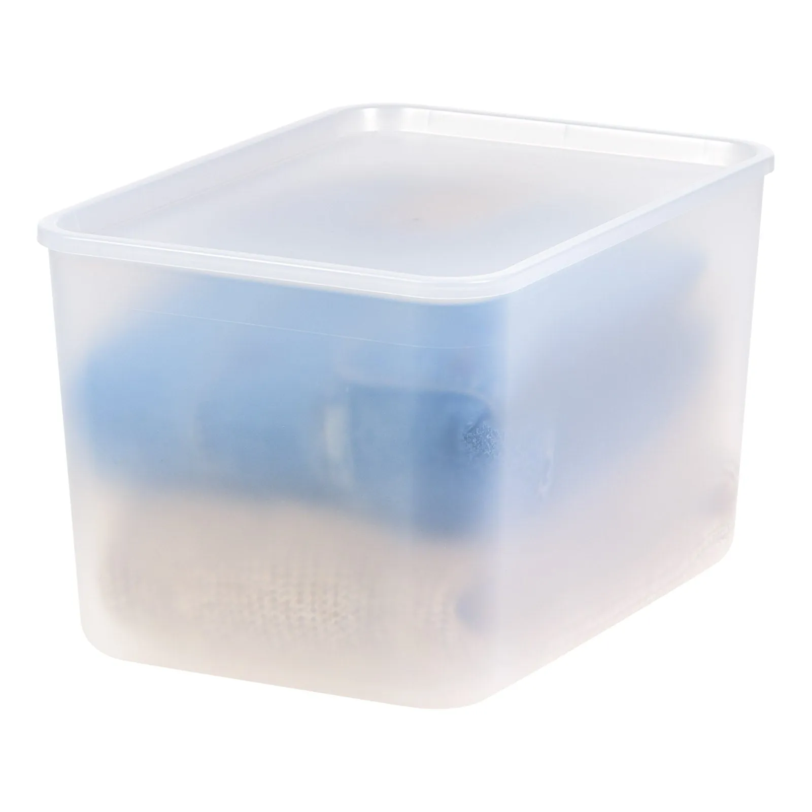 Small Plastic Modular Storage Basket with Lid 4 Pack