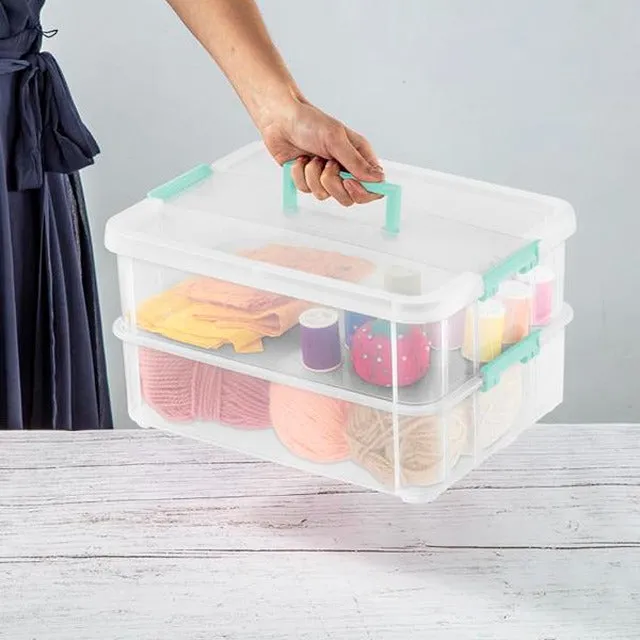 Sterilite Stack & Carry 2 Layer Storage Box