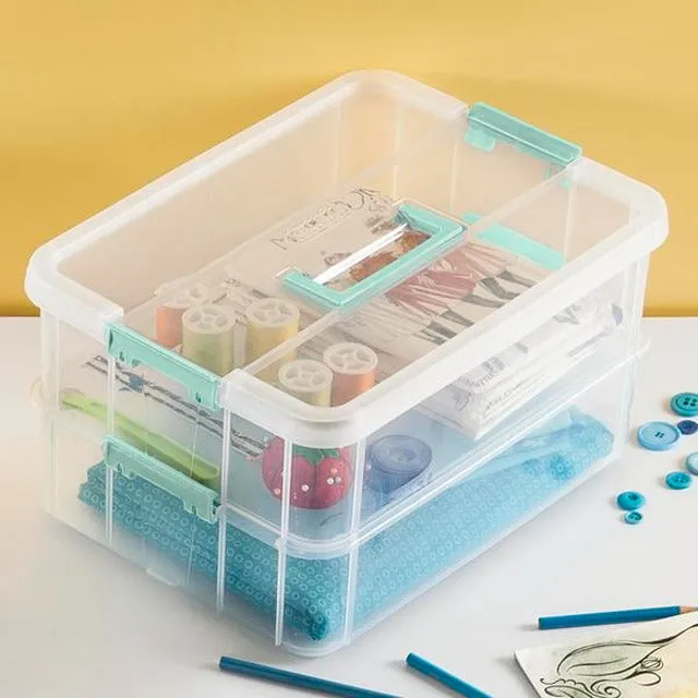 Sterilite Stack & Carry 2 Layer Storage Box