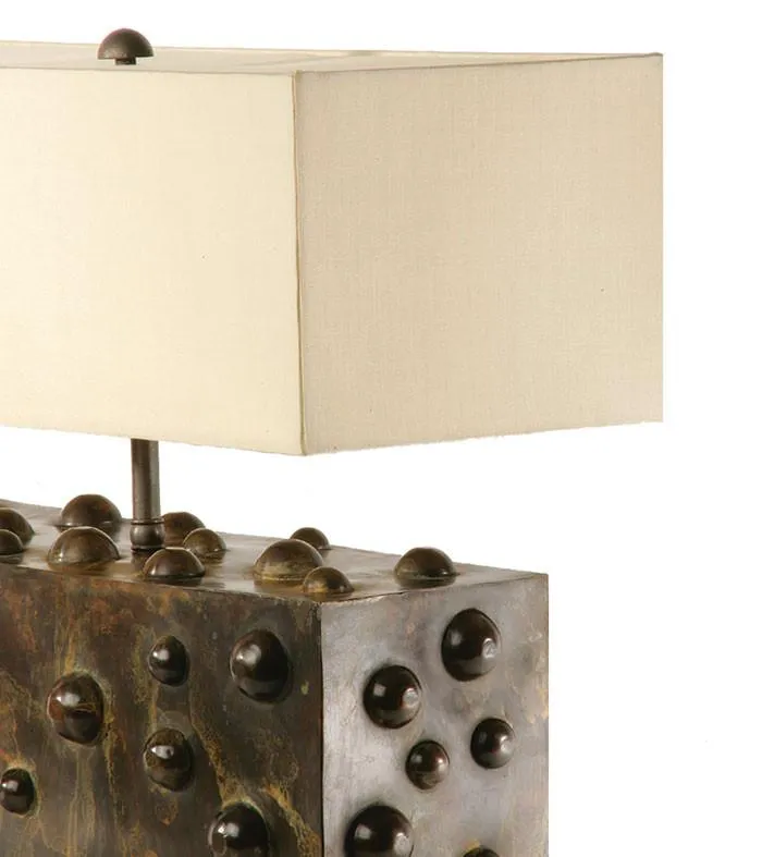 Studded Table Lamp, Small Horizontal by Lika Moore