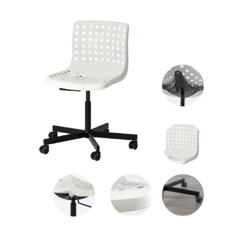 Swivel chair without armrest Black-White I Axis-360