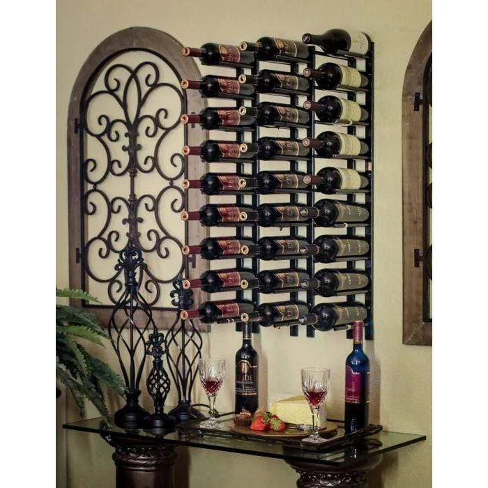 Ultra Wine Racks Straight Wall Rails - 4FT Metal Wine Racks (12 Bottles)