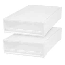 Under Bed Storage Stacking Drawer 2 Pack - 6.8 gal. (27 qt.)