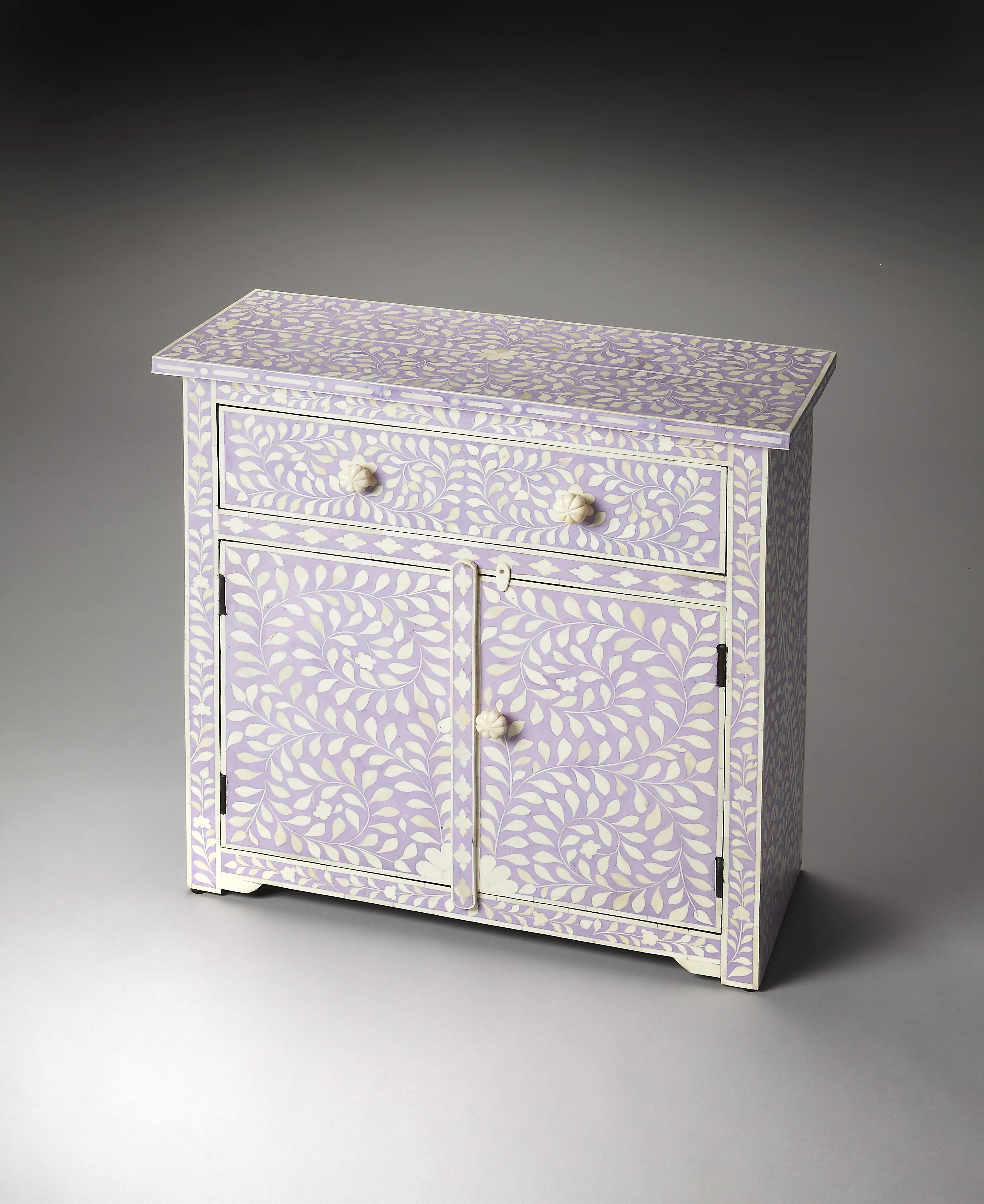 Vivienne Lavender Bone Inlay Console Chest in Purple  3203070