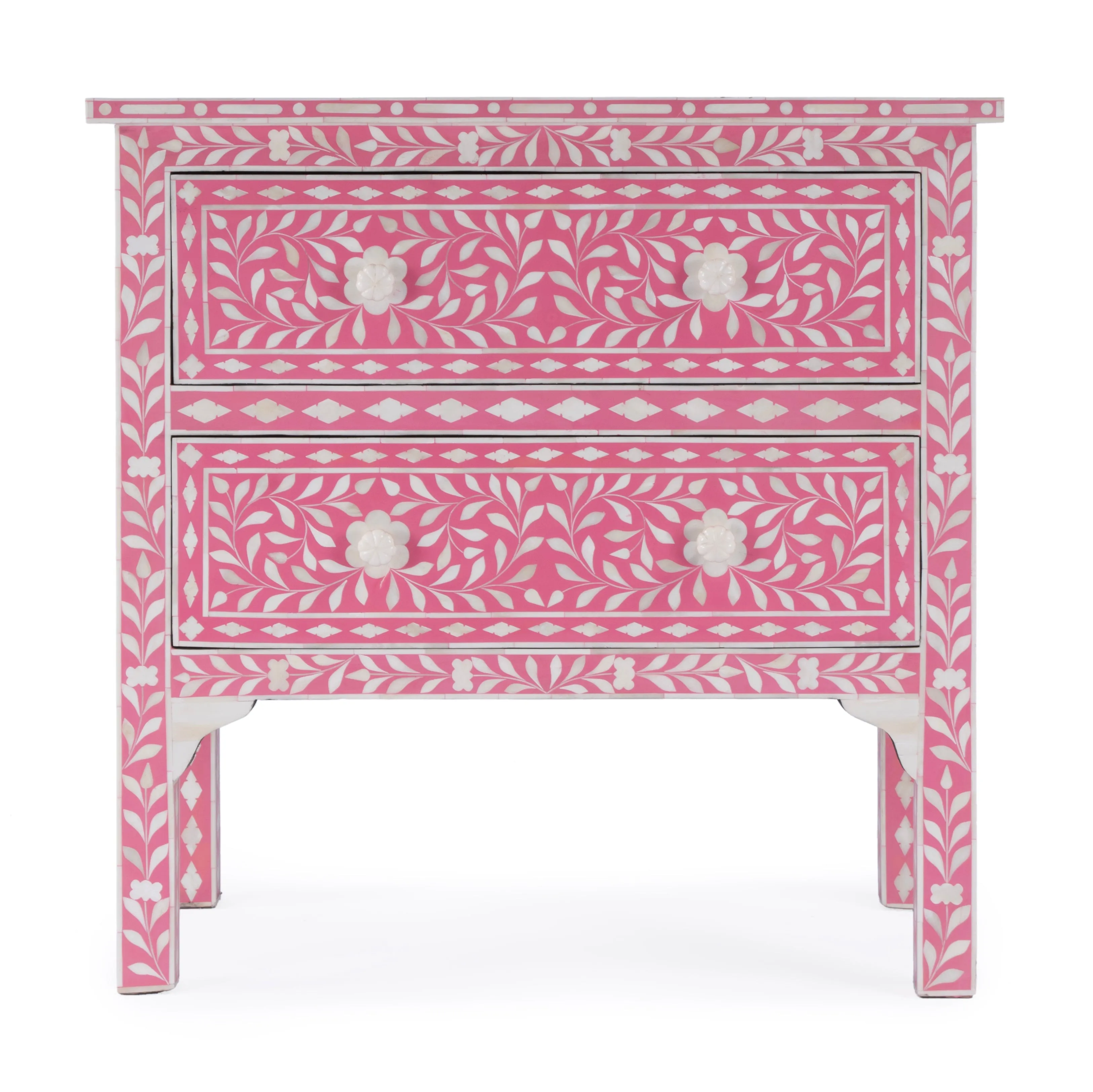 Vivienne Pink Bone Inlay Accent Chest in Pink  3224070