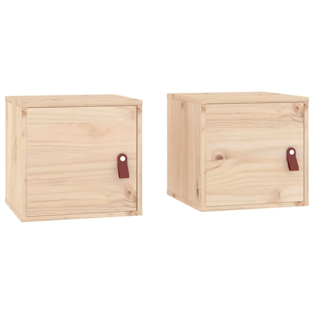 Wall Cabinets 2 pcs 31.5x30x30 cm Solid Wood Pine