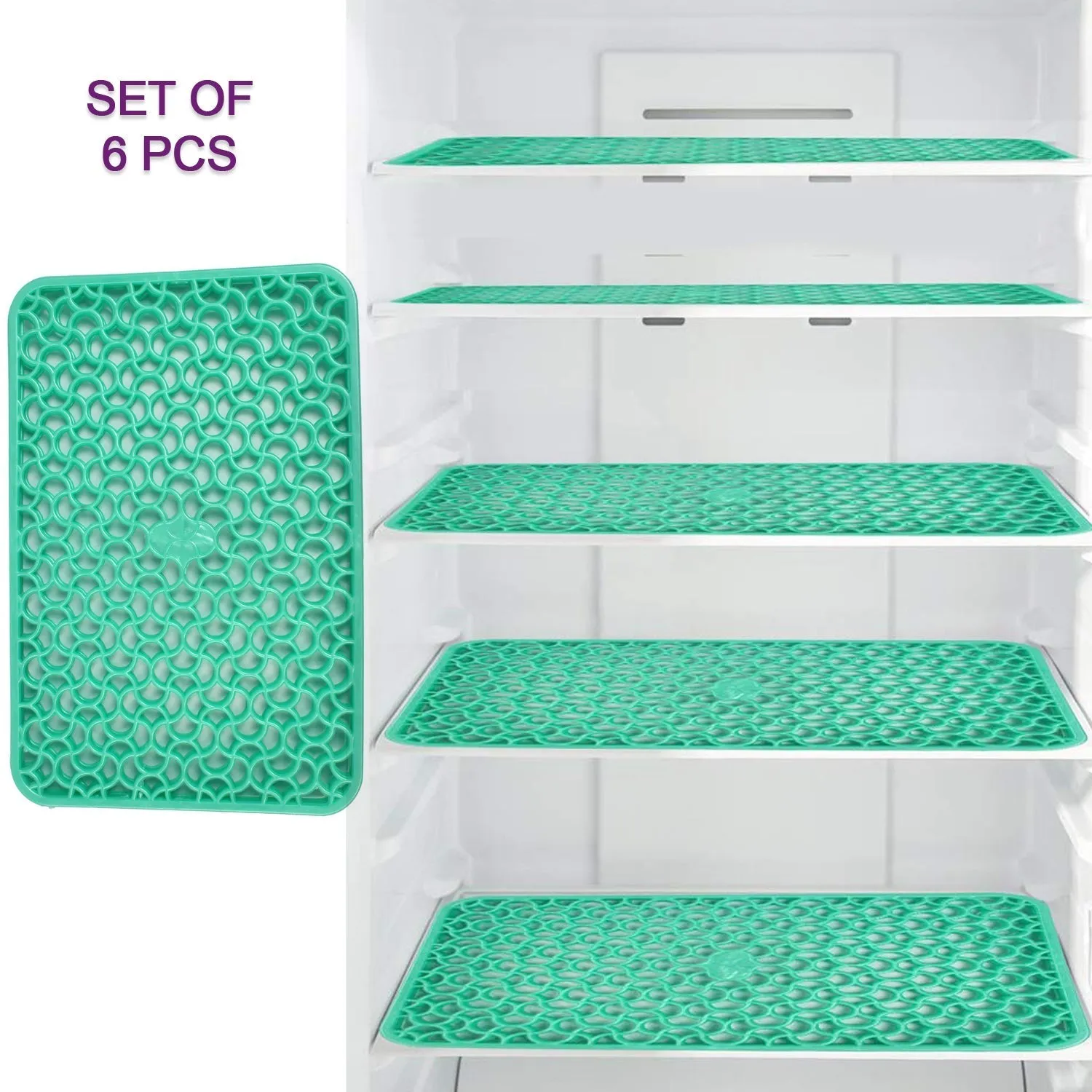 Waterproof PVC Refrigerator Drawer Mats /  Multipurpose Mats / Fridge Mats Set of 6 Pcs