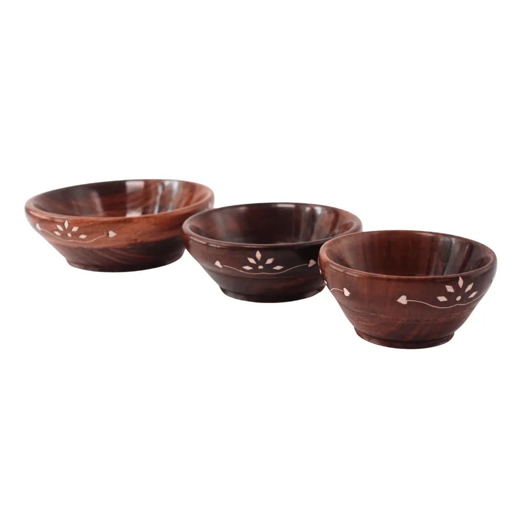 Wooden Kitchen Serving Bowl set (Pack of 3)