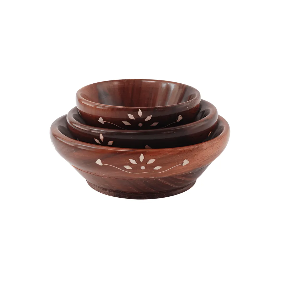 Wooden Kitchen Serving Bowl set (Pack of 3)