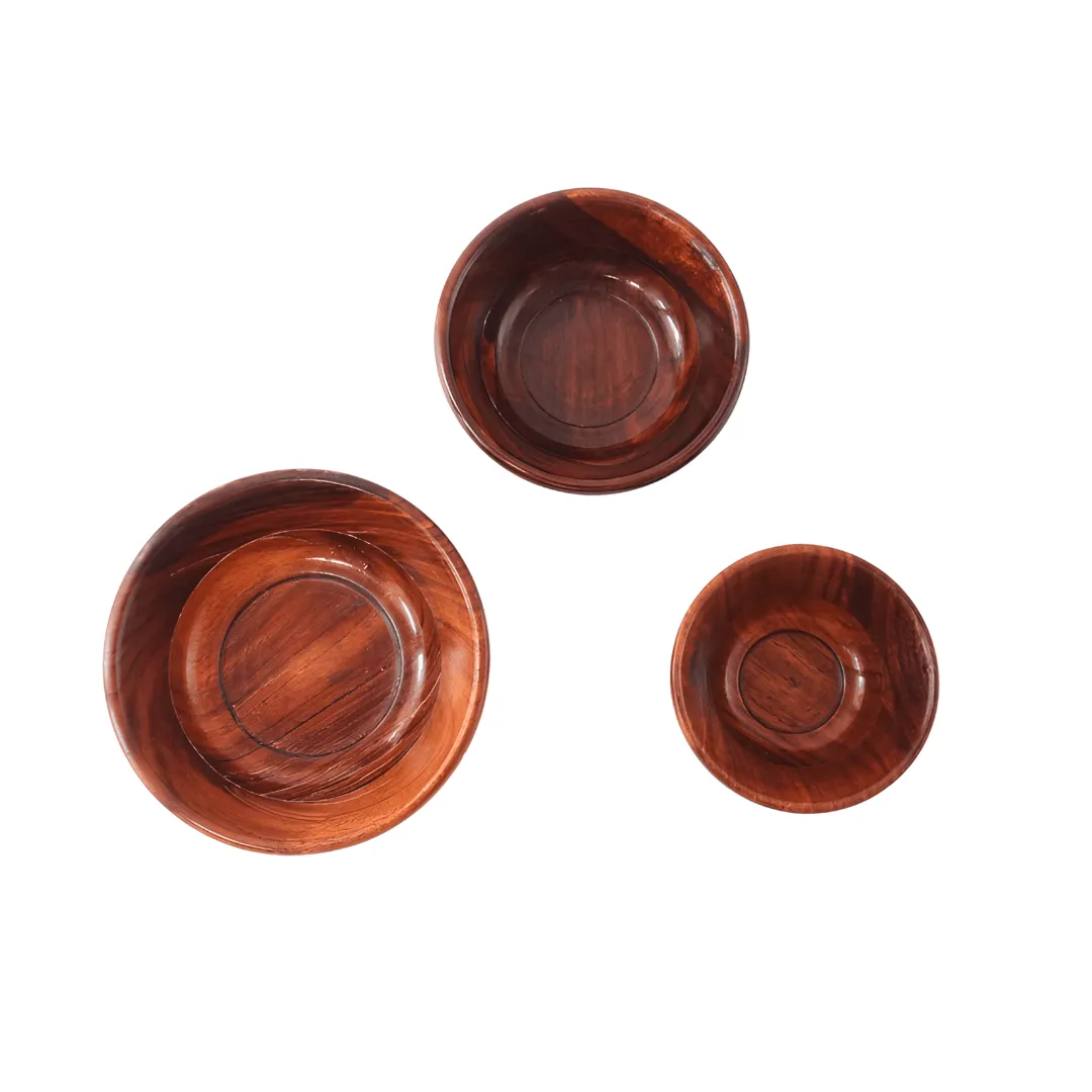 Wooden Kitchen Serving Bowl set (Pack of 3)