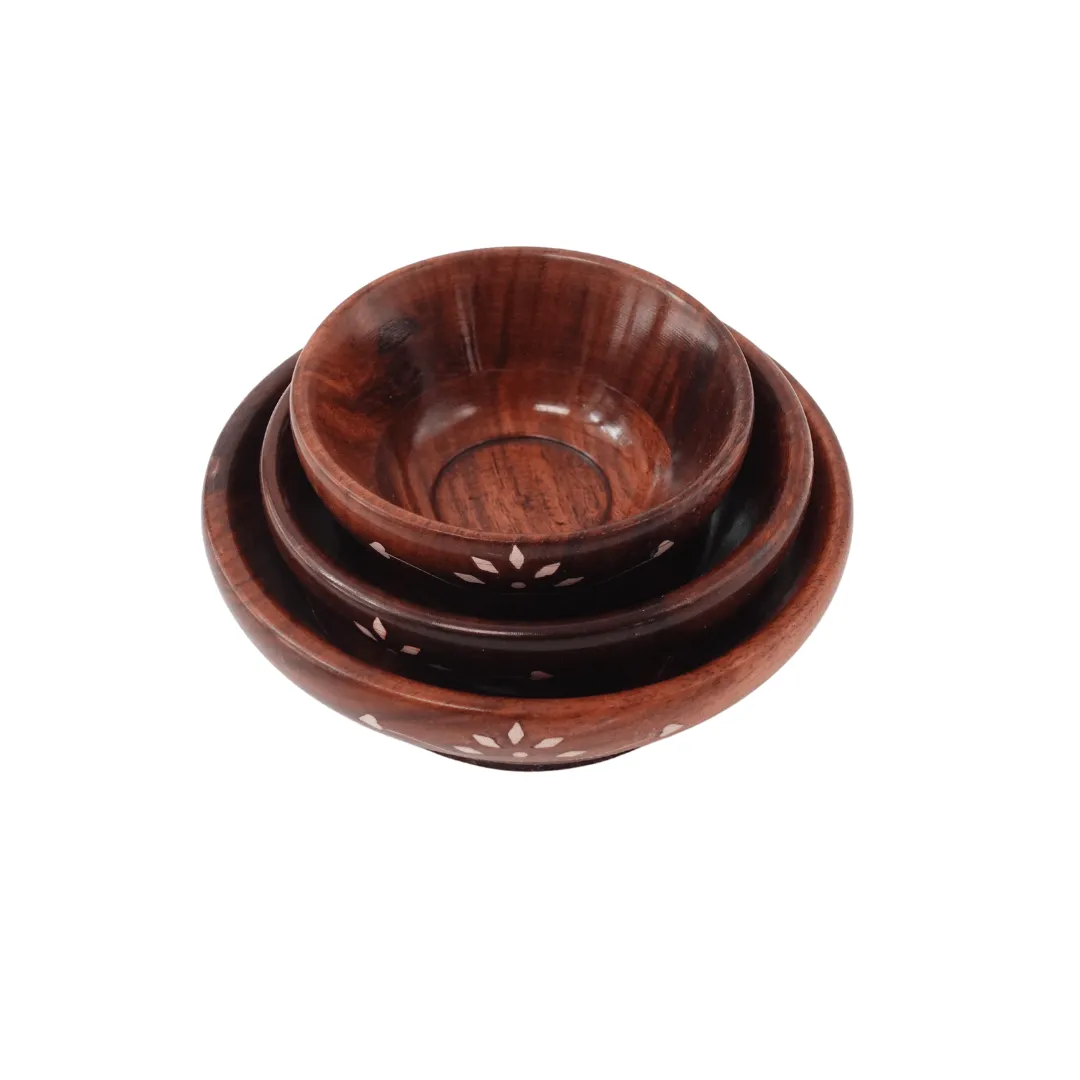 Wooden Kitchen Serving Bowl set (Pack of 3)